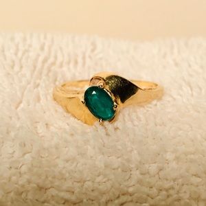 14KT Gold Ring Maine Blue Indicolite Tourmaline